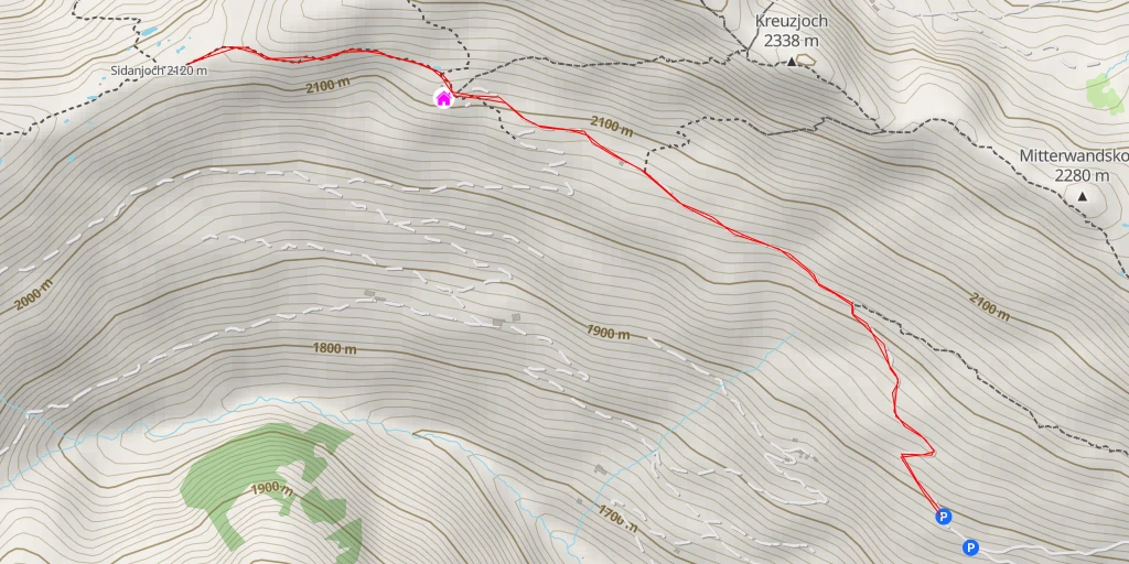 Map of the trail for Bergweg zum kleinen Gilfert - Fügenberg