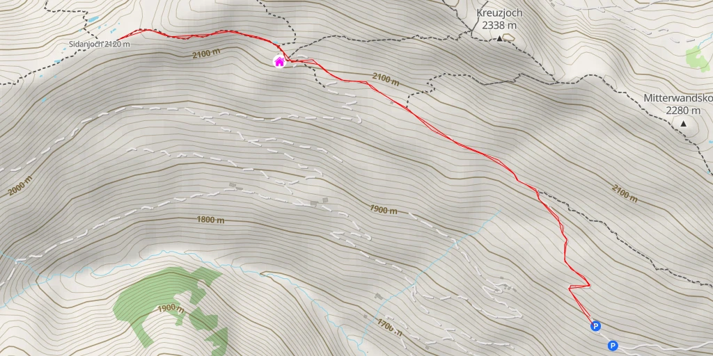 Map of the trail for Bergweg zum kleinen Gilfert - Fügenberg