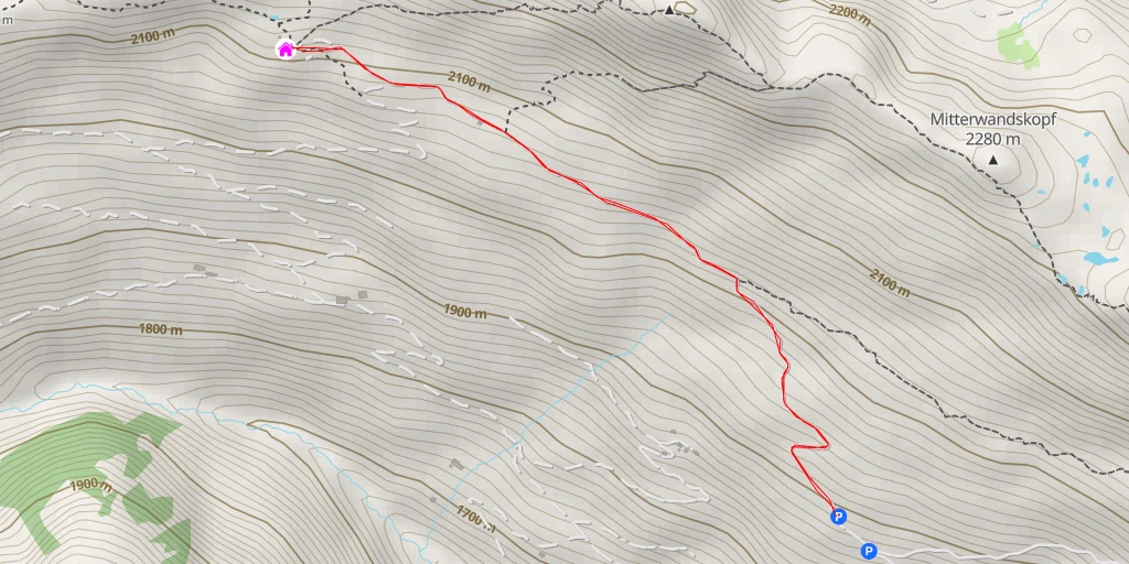 Map of the trail for Rastkogelhütte