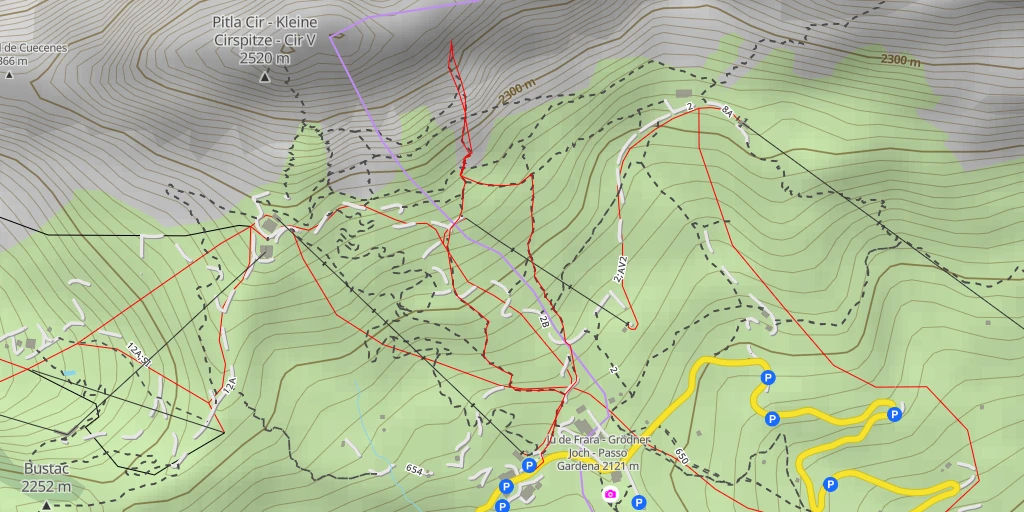 Map of the trail for Gran Cir - Große Cirspitze - Grande Cir - Gran Cir - Große Cirspitze - Grande Cir