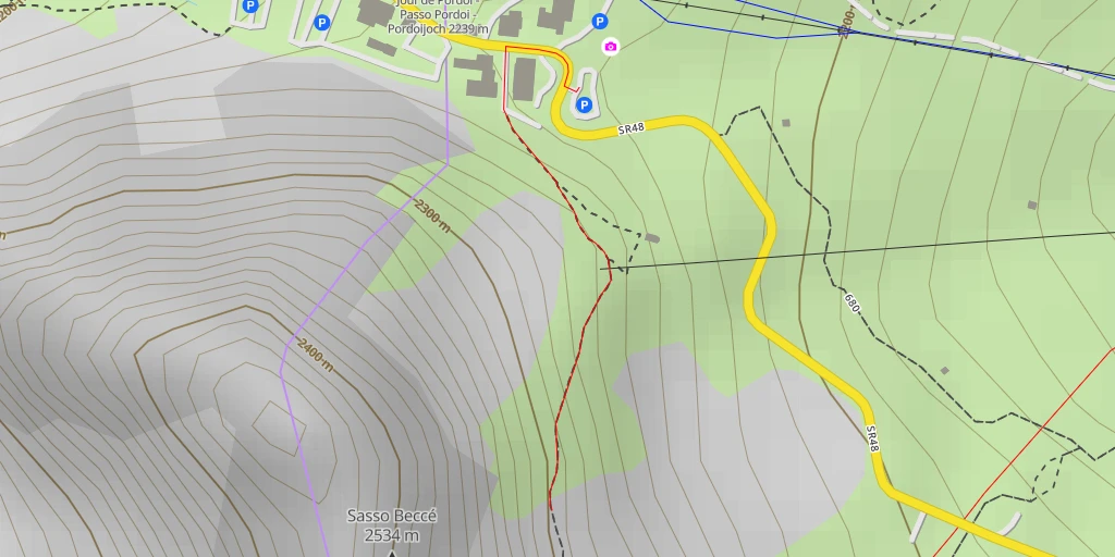 Map of the trail for Sasso Beccé