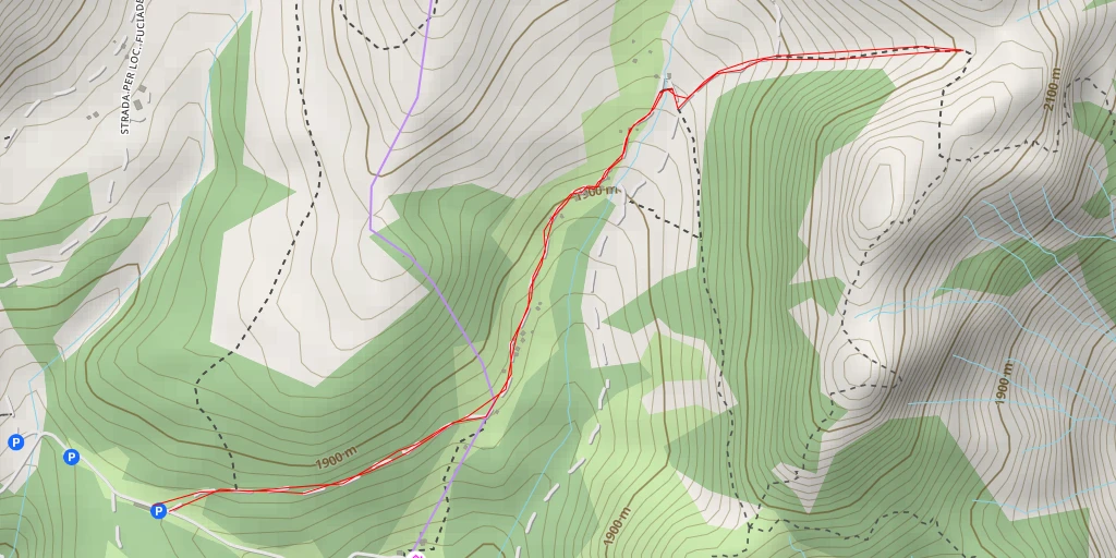 Map of the trail for Pizzo Forca