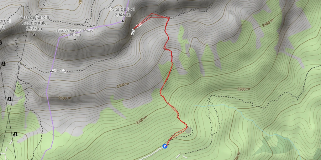 Map of the trail for P. ta de Joel