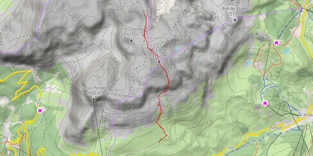 Carte de l'itinéraire :  l'Antersass