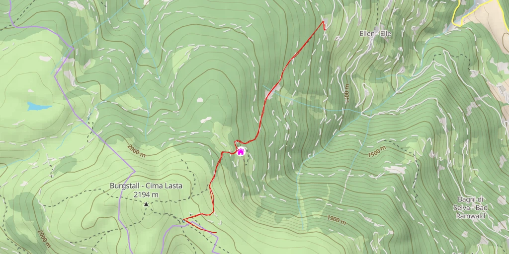 Map of the trail for Ellener Kreuz