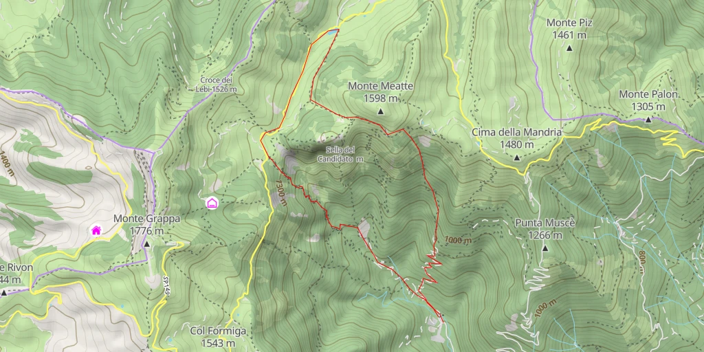 Map of the trail for Laghetto di Val delle Mure