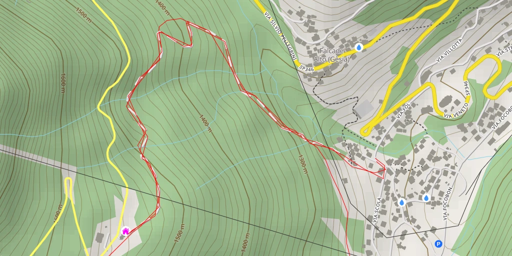 Map of the trail for Albergo Dolomiti - Falcade