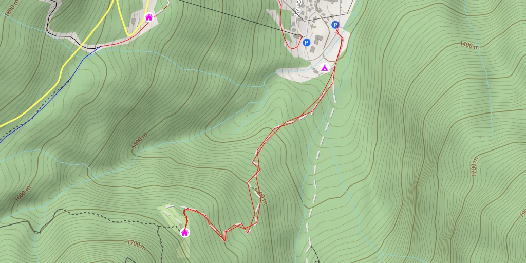 Map of the trail for Rifugio Bottari