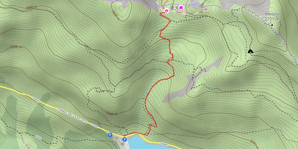 Map of the trail for Forcella Porta Vescovo