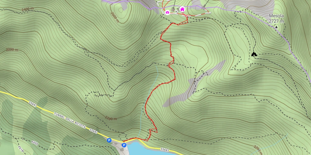 Map of the trail for Rifugio Luigi Gorza