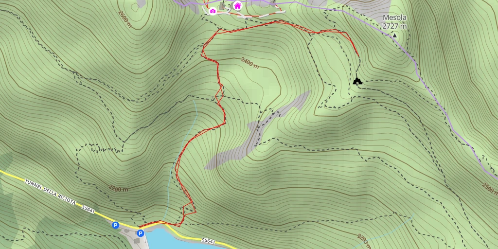 Map of the trail for Sasso dell'eremita