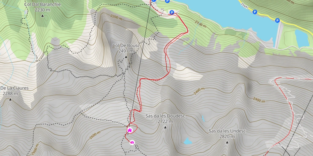 Map of the trail for Rifugio Capanna al Ghiacciaio - San Giovanni di Fassa