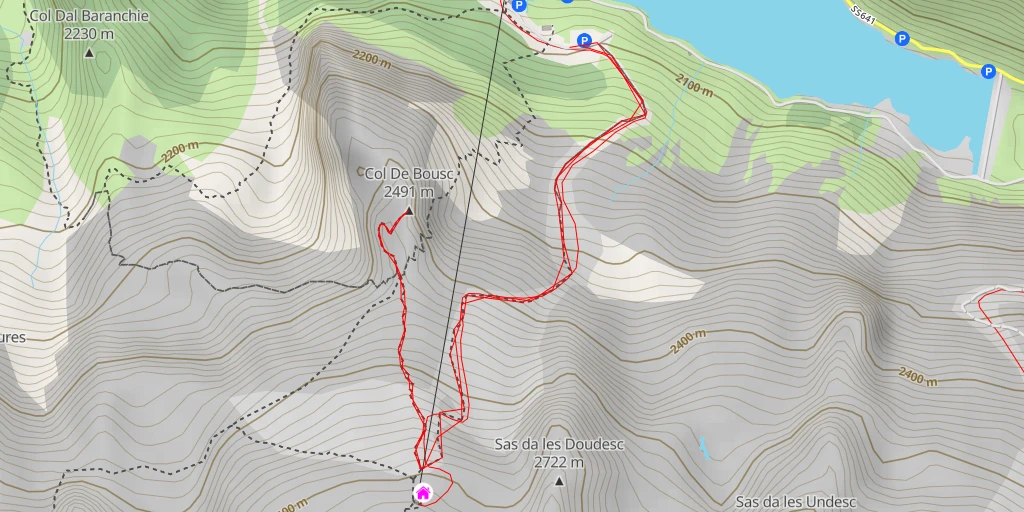 Carte de l'itinéraire :  Col De Bousc