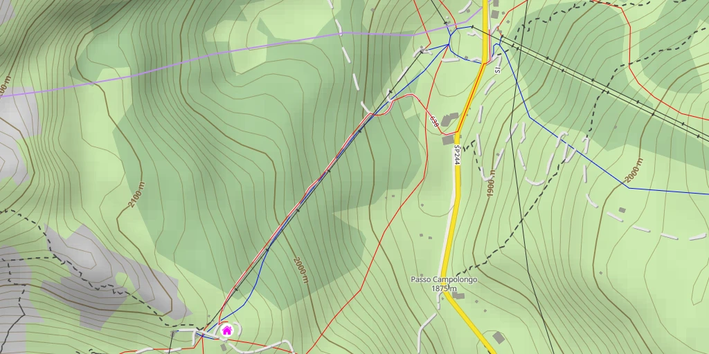 Carte de l'itinéraire :  Rifugio Bec de Roces