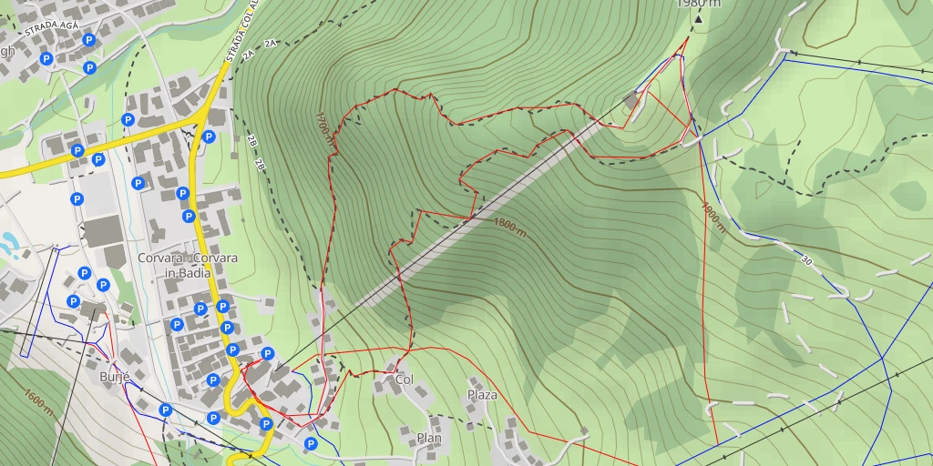 Map of the trail for Col Alt