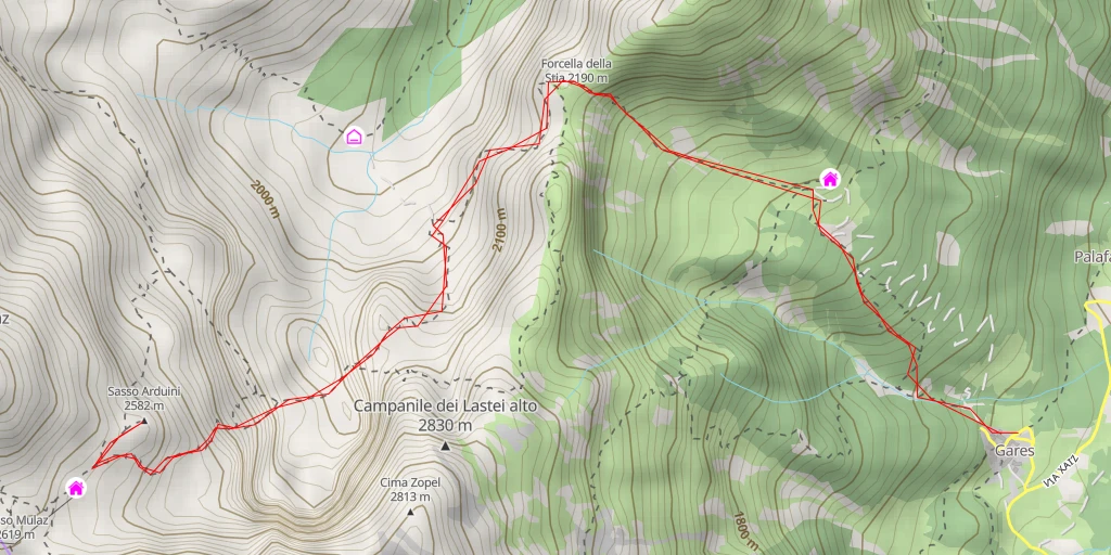 Carte de l'itinéraire :  Sasso Arduini