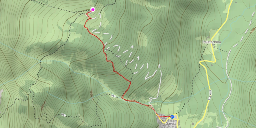 Map of the trail for Malga Stia