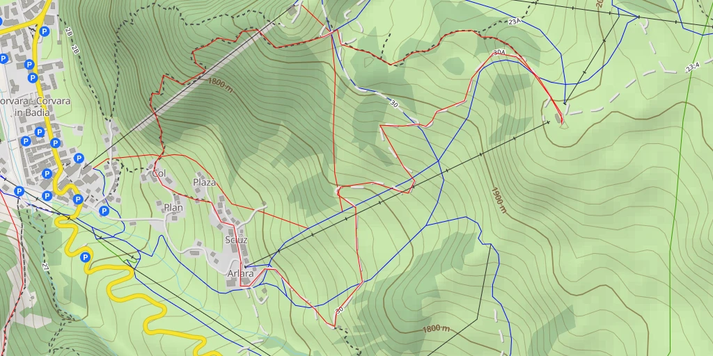 Map of the trail for Piz Arlara