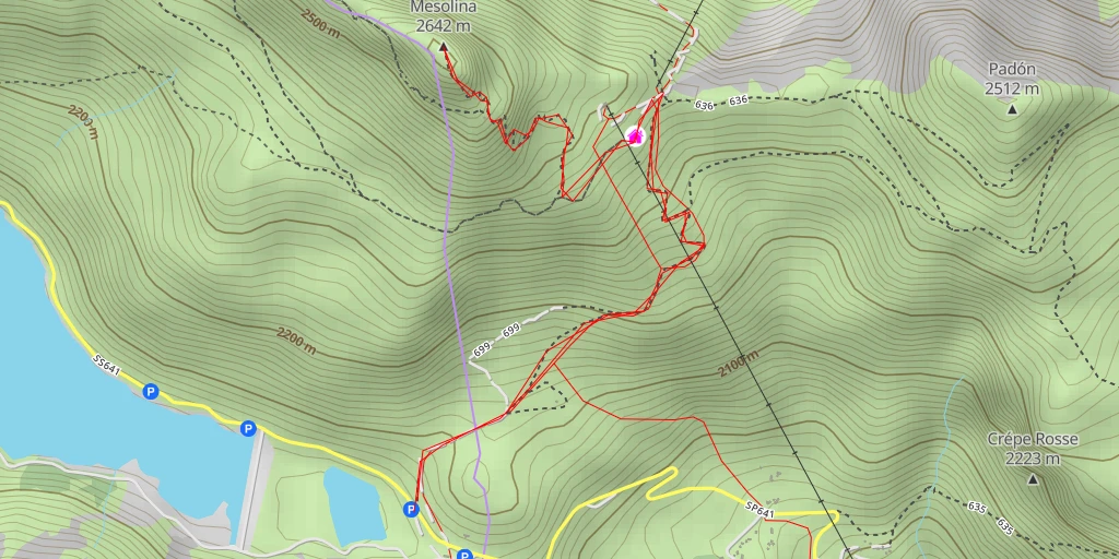 Map of the trail for Mesolina