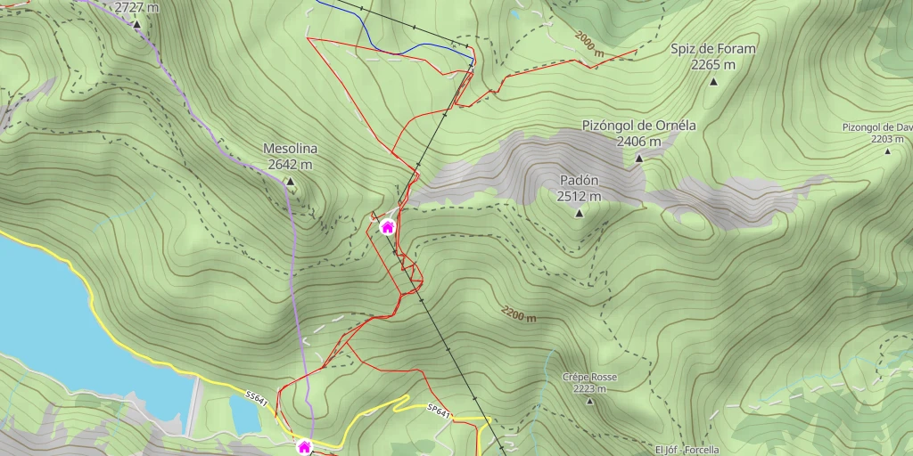 Map of the trail for Spiz de Foram