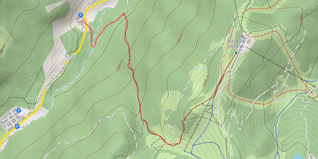 Map of the trail for Piz la Ila