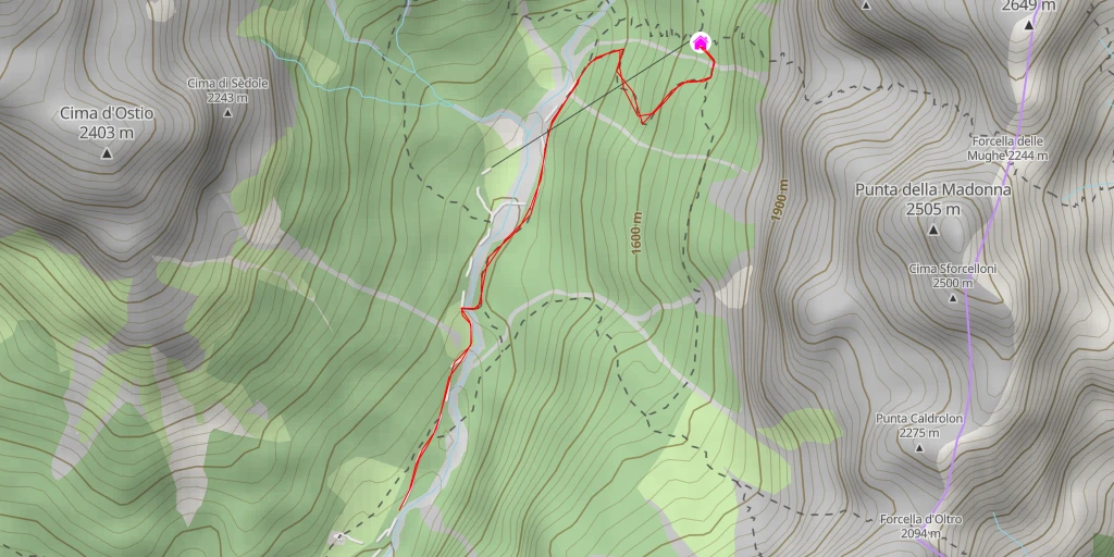 Carte de l'itinéraire :  Rifugio Treviso