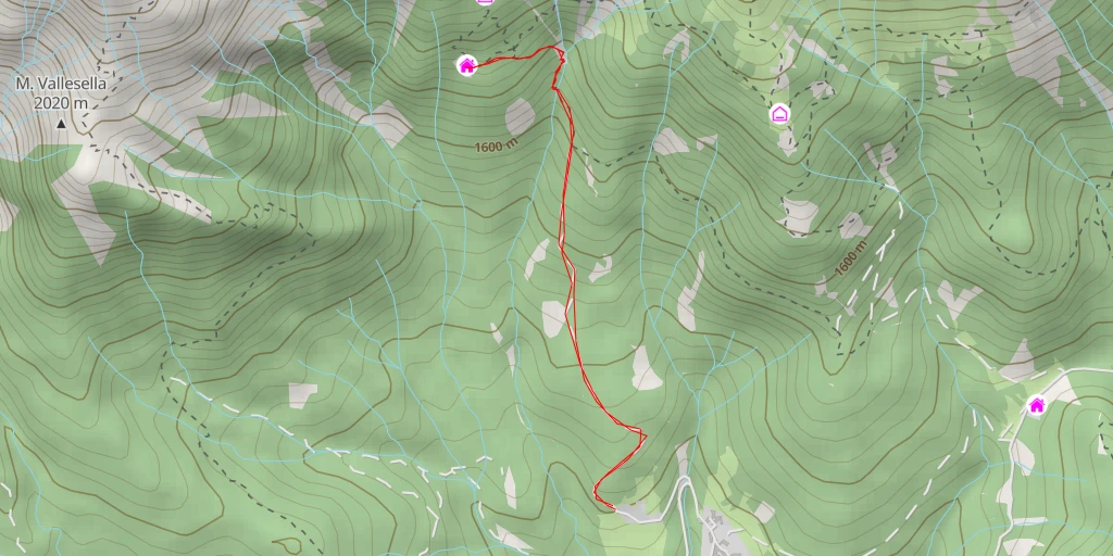 Carte de l'itinéraire :  Rifugio Baita dei Cacciatori