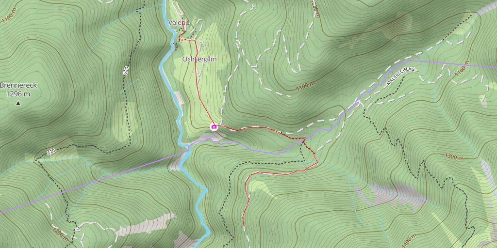 Map of the trail for Malerschlag-Valeppstraße - Malerschlag-Valeppstraße - Thiersee