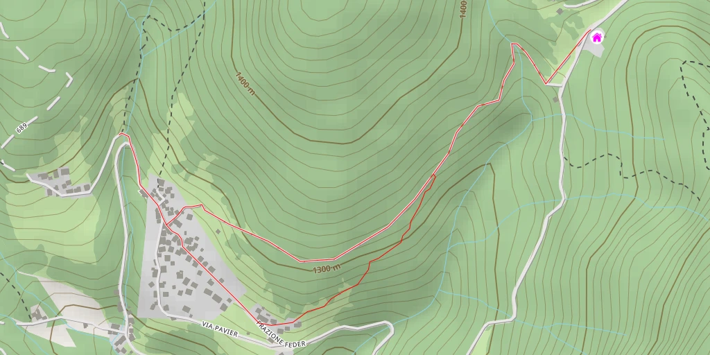 Map of the trail for Rifugio Lagazzon