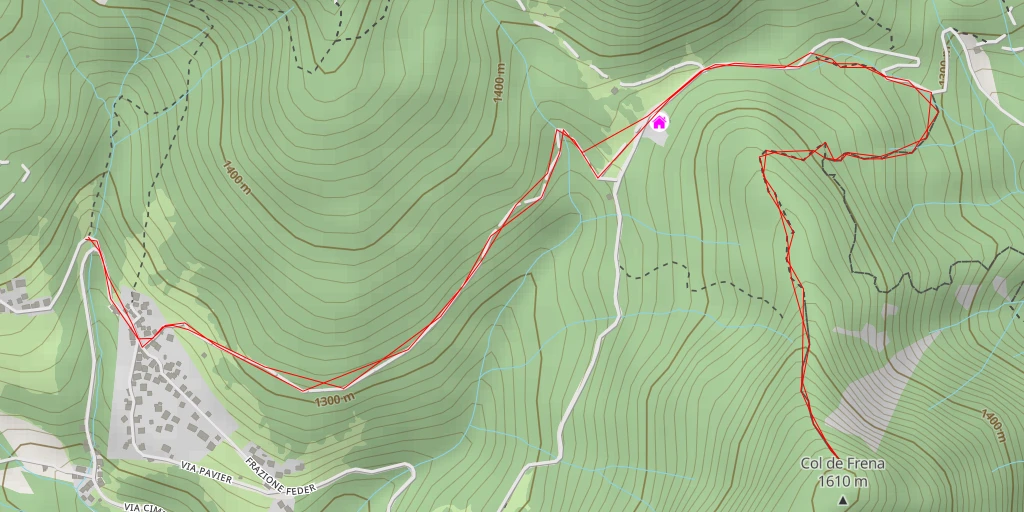 Map of the trail for Col de Frena