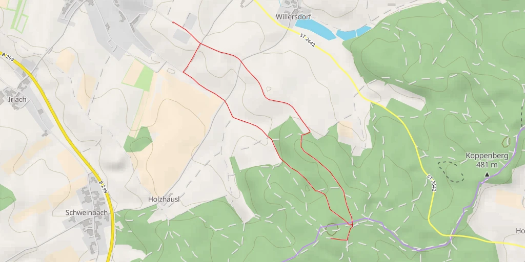 Map of the trail for Keltenschanze - St 2642