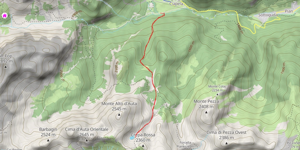 Carte de l'itinéraire :  Lago dei Negher - Franzei - Giai