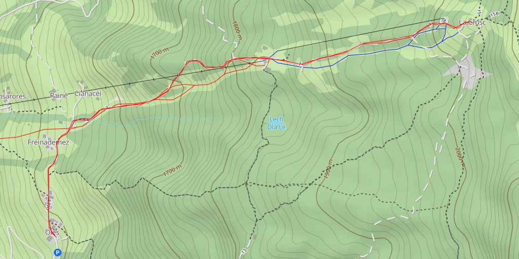 Map of the trail for Heiligkreuz-Hospitz