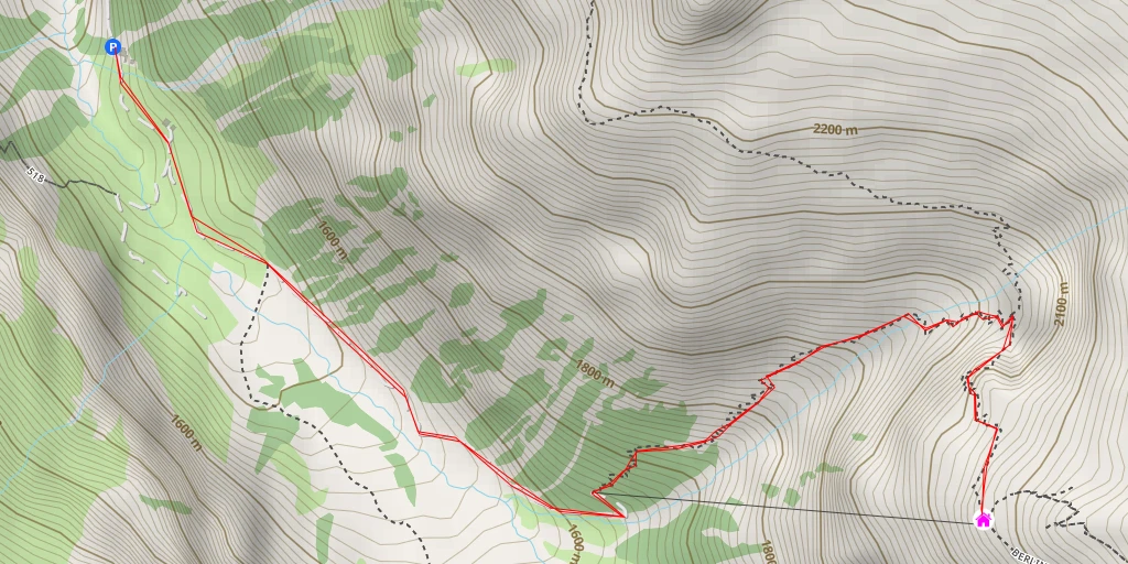 Map of the trail for Kasseler Hütte