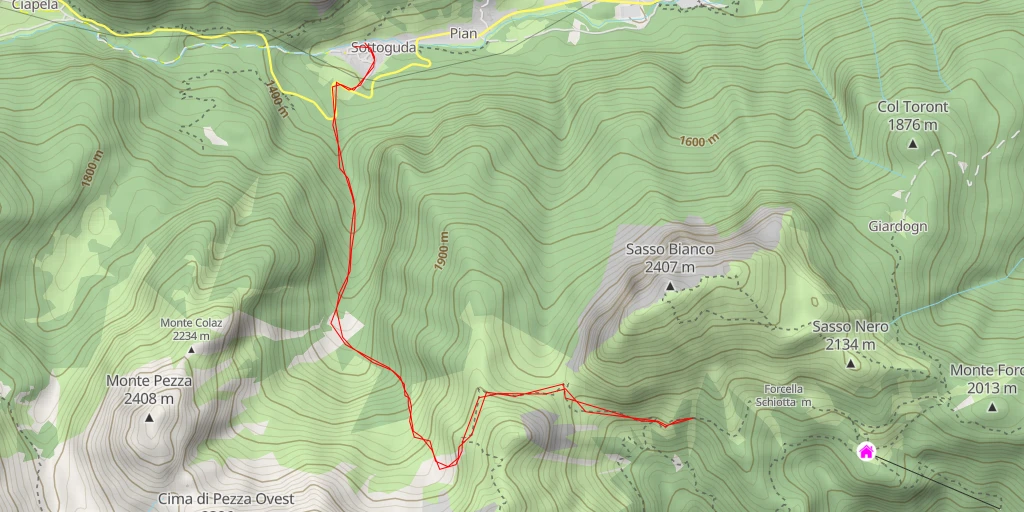 Map of the trail for Sentiero CAI 682 - Sentiero CAI 682