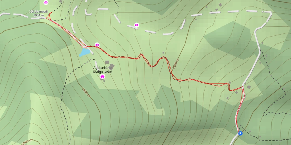 Map of the trail for Vista sulla Marmolada