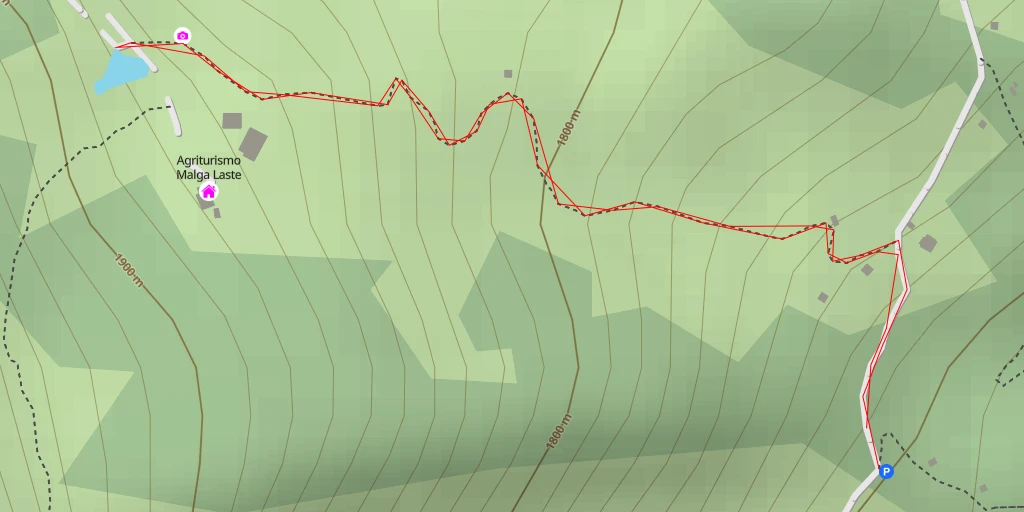 Map of the trail for Sa Casiéra - Col Toron - Postazioni della Grande Guerra