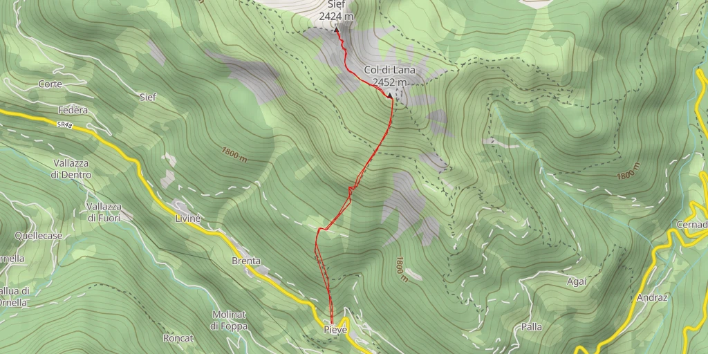 Map of the trail for Sief