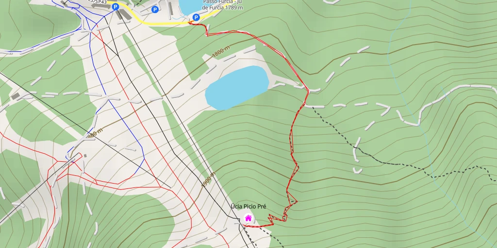 Map of the trail for Ücia Picio Pré