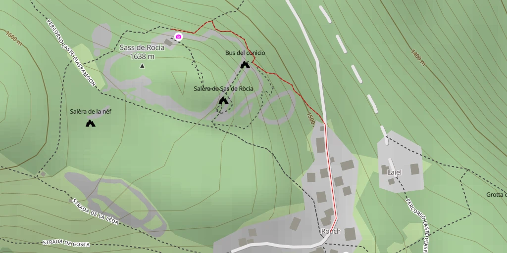 Map of the trail for Bivacco Pian delle Stelle