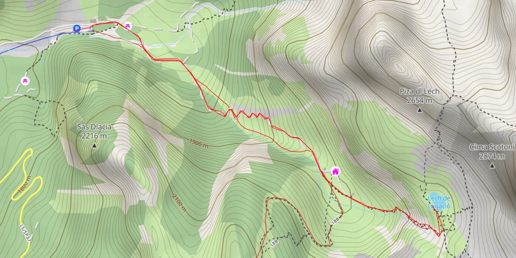 Map of the trail for Lech de Lagació