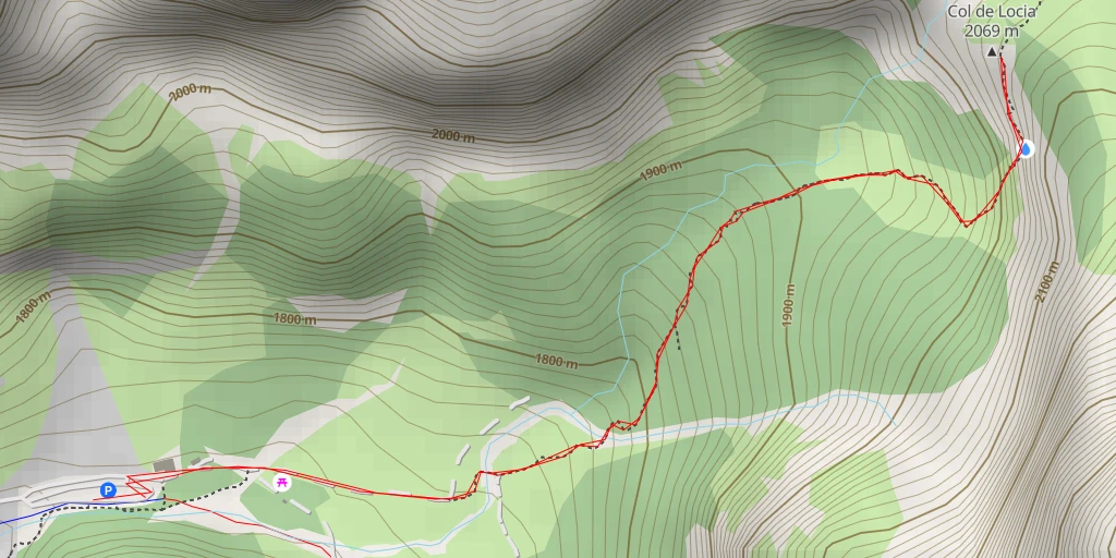 Map of the trail for Col de Locia