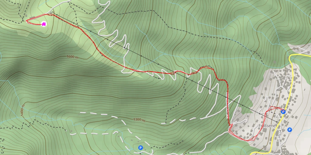 Carte de l'itinéraire :  Rifugio Scarpa - Gurekian all'Agner