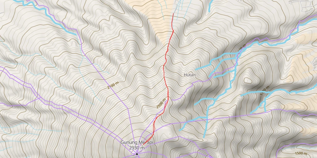 Map of the trail for Gunung Merapi - Merapi Uphill