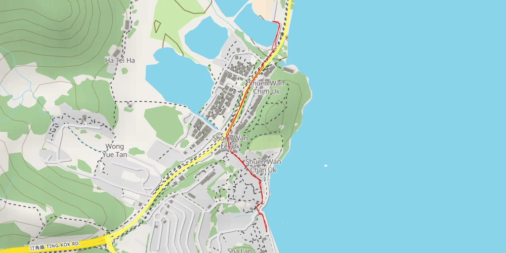 Map of the trail for 詹屋路 Chim Uk Road - 詹屋路 Chim Uk Road - 大埔區 Tai Po District