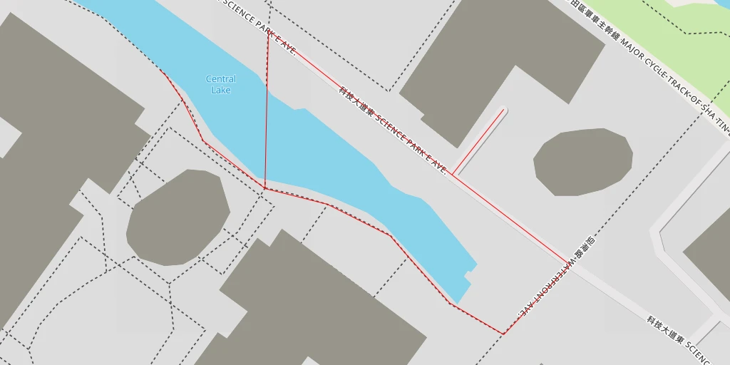 Map of the trail for 園中湖 Central Lake