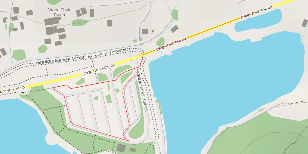 Map of the trail for 汀角路 Ting Kok Road - 汀角路 Ting Kok Road - 大埔區 Tai Po District