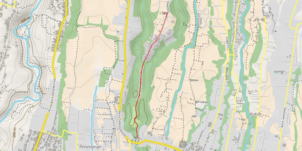 Map of the trail for Karsa Spa - Jalan Bangkiang Sidem