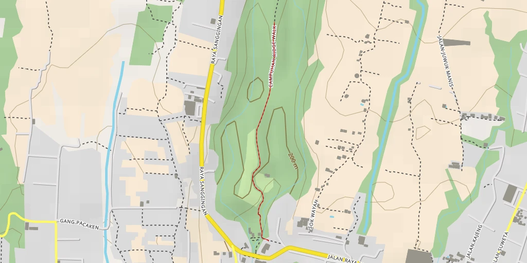 Map of the trail for Partial viewpoint on Mount Agung