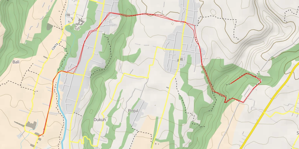 Map of the trail for Lonely spot with nice view on forest - Jala Raya Desa Kenderan